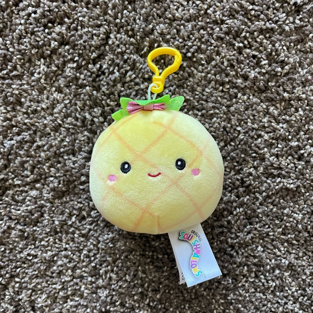 Squishmallows Pineapple Plush Keychain - Cream and Green